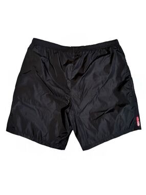 Prada Vintage Nylon Bermuda Swim Trunks Black EU 46